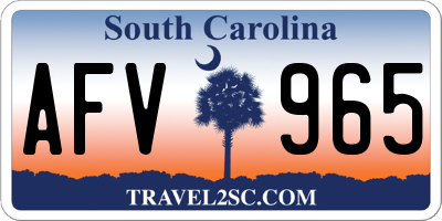 SC license plate AFV965