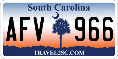 SC license plate AFV966