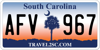 SC license plate AFV967