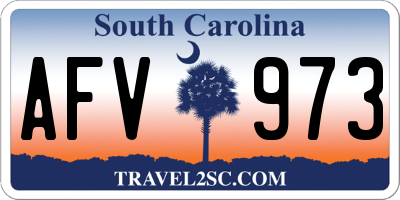 SC license plate AFV973