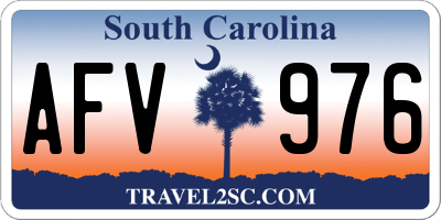 SC license plate AFV976