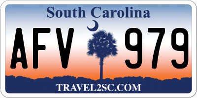 SC license plate AFV979