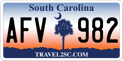 SC license plate AFV982