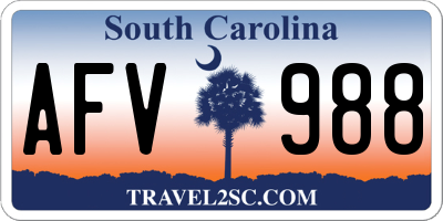 SC license plate AFV988
