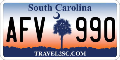 SC license plate AFV990
