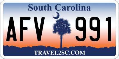 SC license plate AFV991