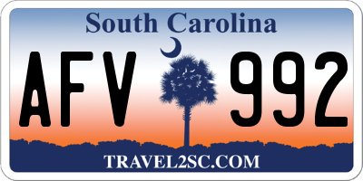 SC license plate AFV992
