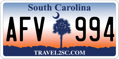 SC license plate AFV994