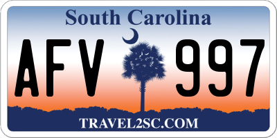 SC license plate AFV997