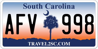 SC license plate AFV998