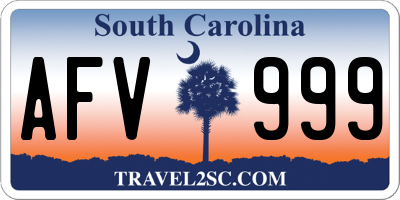 SC license plate AFV999