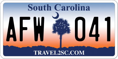 SC license plate AFW041