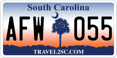 SC license plate AFW055