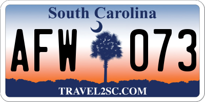 SC license plate AFW073