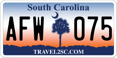 SC license plate AFW075