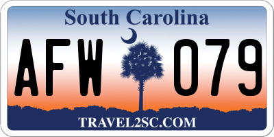SC license plate AFW079