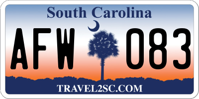 SC license plate AFW083