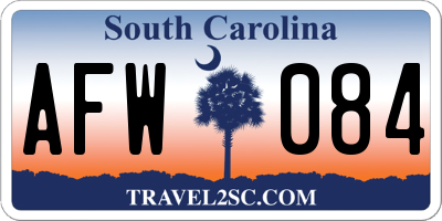 SC license plate AFW084