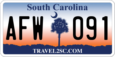 SC license plate AFW091