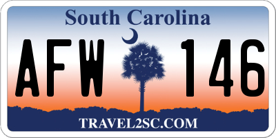 SC license plate AFW146