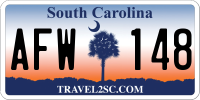 SC license plate AFW148