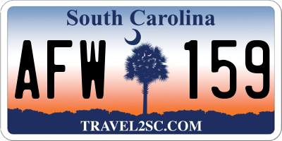 SC license plate AFW159