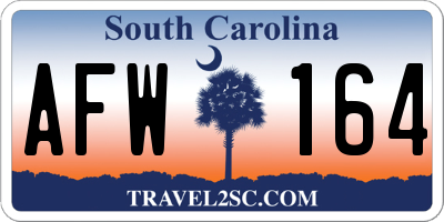 SC license plate AFW164