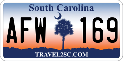 SC license plate AFW169