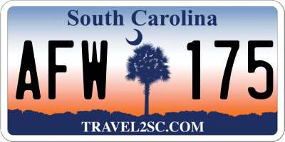 SC license plate AFW175
