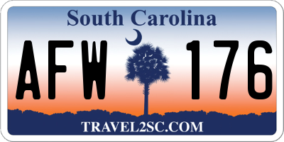 SC license plate AFW176
