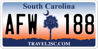 SC license plate AFW188