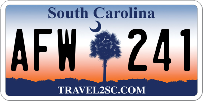 SC license plate AFW241