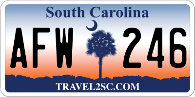 SC license plate AFW246