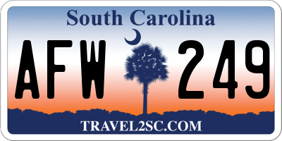 SC license plate AFW249