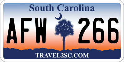 SC license plate AFW266