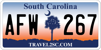 SC license plate AFW267