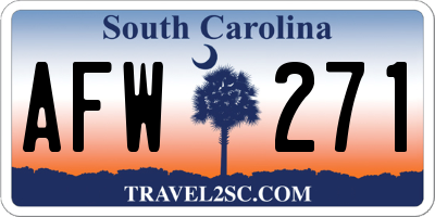 SC license plate AFW271