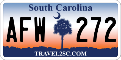 SC license plate AFW272