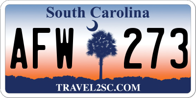 SC license plate AFW273