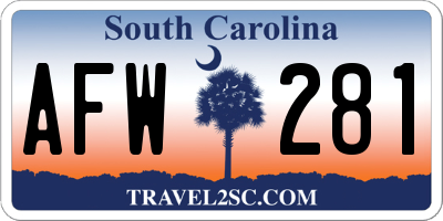 SC license plate AFW281