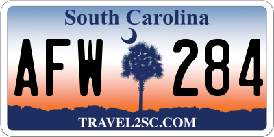 SC license plate AFW284