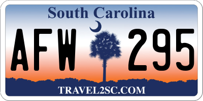 SC license plate AFW295