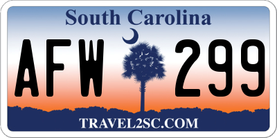 SC license plate AFW299