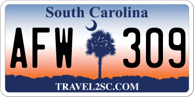SC license plate AFW309
