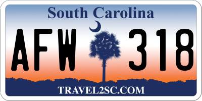 SC license plate AFW318