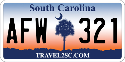 SC license plate AFW321