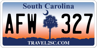 SC license plate AFW327