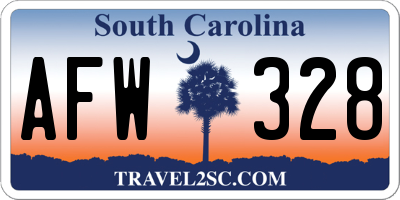 SC license plate AFW328