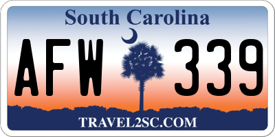 SC license plate AFW339