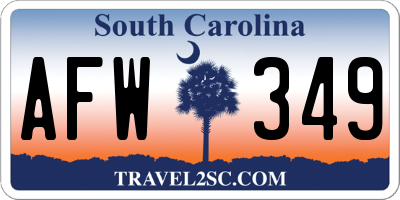 SC license plate AFW349